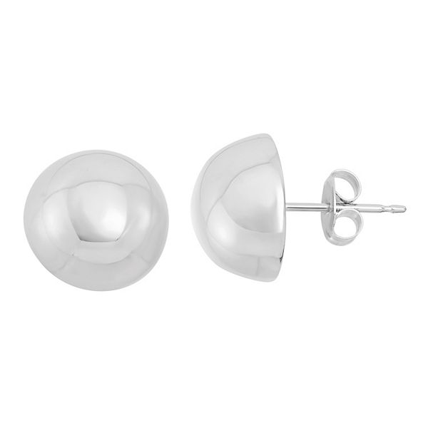 Sterling Silver Dome Stud Earrings