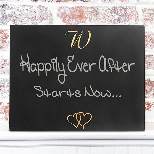 Cathy’s Concepts Personalized Double Hearts Chalkboard Decor