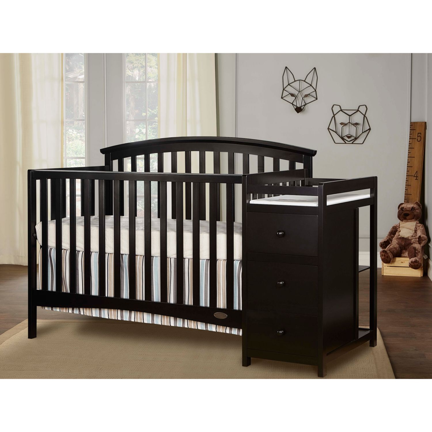 dream on me 5 in 1 brody convertible crib with changer white