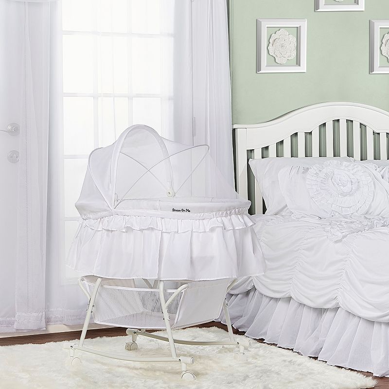 Dream On Me Lacy Portable 2-in-1 Bassinet and Cradle, White
