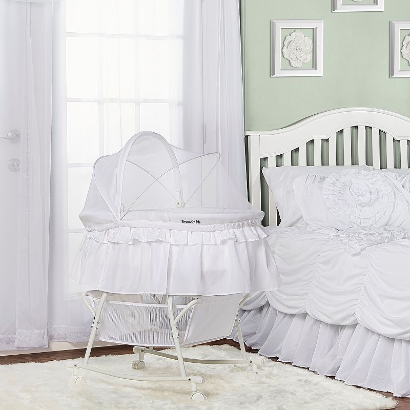 Dream On Me Lacy Portable 2-in-1 Bassinet, White