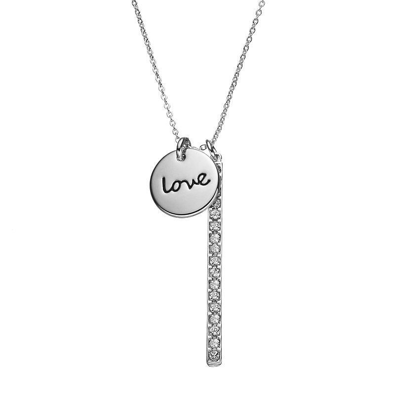 Crystal Collection Crystal Silver-Plated Love Disc Charm & Stick Penda