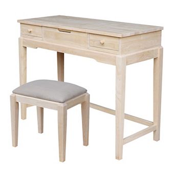 International Concepts 2 pc Vanity Table & Bench Set
