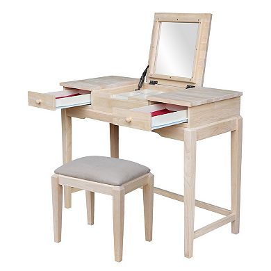 International Concepts 2-piece Vanity Table & Bench Set