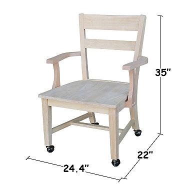International Concepts Wheeled Dining Chair