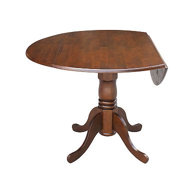 International Concepts Round Dual Drop Leaf Pedestal Table