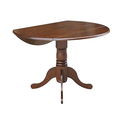 International Concepts Round Dual Drop Leaf Pedestal Table