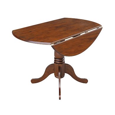 International Concepts Round Dual Drop Leaf Pedestal Table