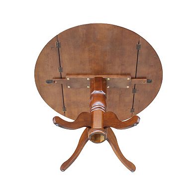International Concepts Round Dual Drop Leaf Pedestal Table