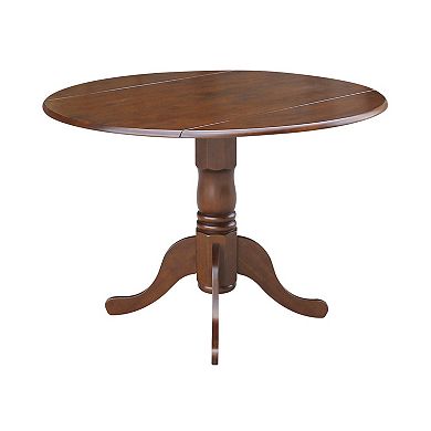International Concepts Round Dual Drop Leaf Pedestal Table