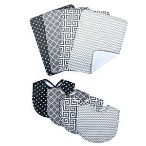 Trend Lab 8-pc. Printed Bib & Burp Cloth Set