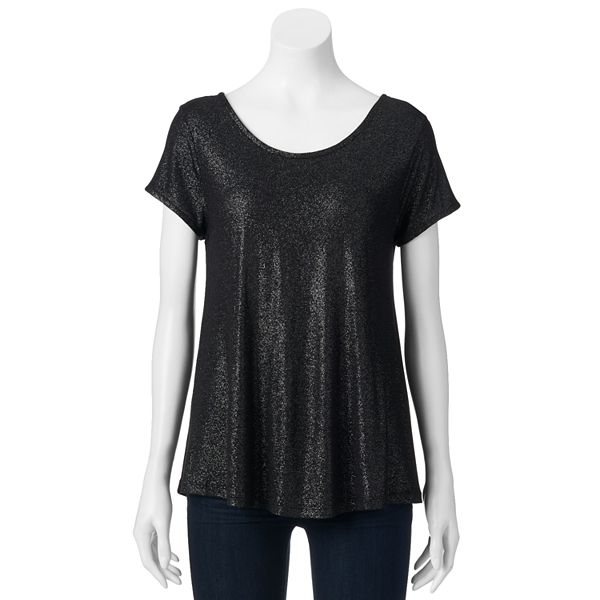 Women's Jennifer Lopez Glitter X-Back Scoopneck Top