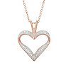 18k Rose Gold Over Silver Heart Pendant Necklace