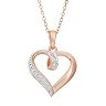 18k Rose Gold Over Silver Heart Pendant Necklace