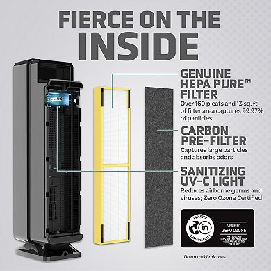 GermGuardian AC5350B Digital Air Purifier 28" Tower with True HEPA Filter and UC-V