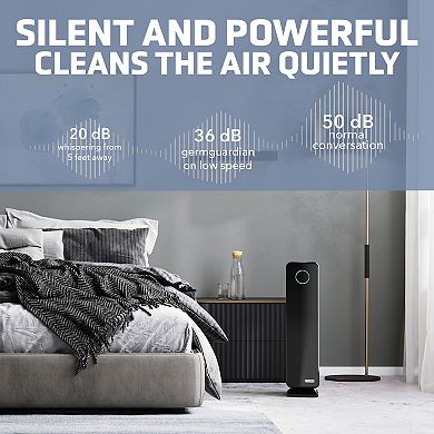 GermGuardian AC5350B Digital Air Purifier 28" Tower with True HEPA Filter and UC-V