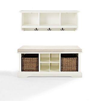 Crosley 2 pc Brennan Entryway Bench & Shelf Set