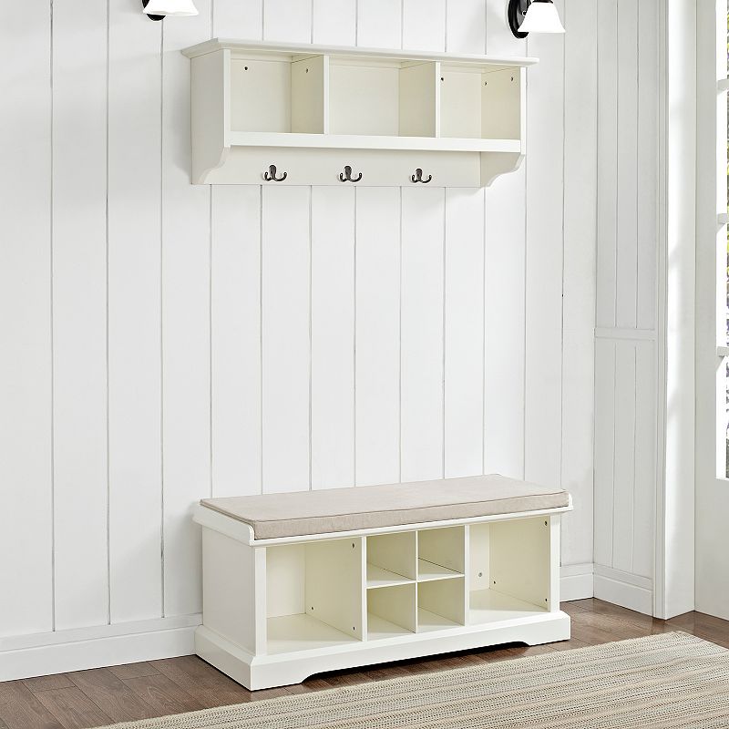 Crosley Furniture 2-piece Brennan Entryway Bench & Shelf Set, White