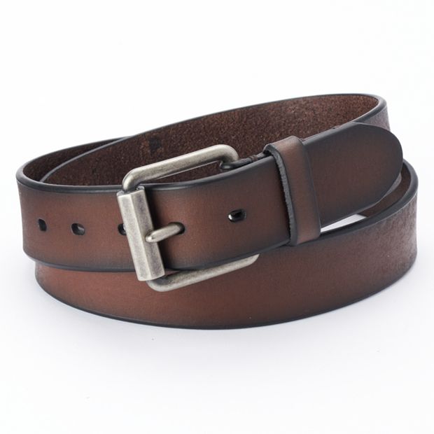 Men's Levi's® Beveled Roller-Buckle Brown Leather Belt