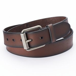 Levi's  Beveled Roller-Buckle Brown Leather Belt - Men