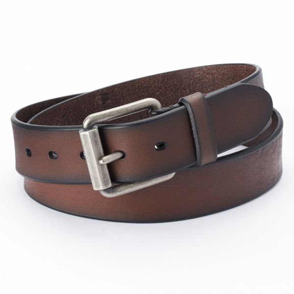 Men's Levi's® Beveled Roller-Buckle Brown Leather Belt