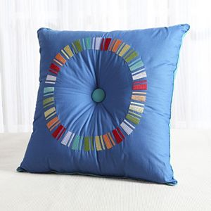 Fiesta Embroidered Circle Throw Pillow
