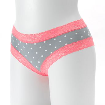 Juniors' SO® Microfiber Lace-Trim Cheeky Panty