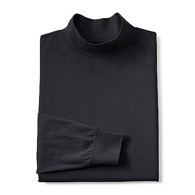T-shirt Homme Lands' End Noir - Manches Longues, Col Montant - Taille L - Parfait état