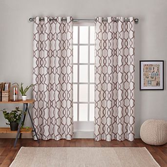 Exclusive Home Exclusive Home Kochi Light Filtering Linen Blend Grommet Top Curtain Panel Pair, 54"x96", Burgundy