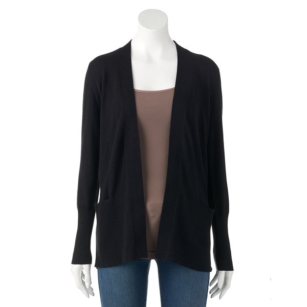 Women's Sonoma Goods For Life® Ribbed Open-Front Cardigan