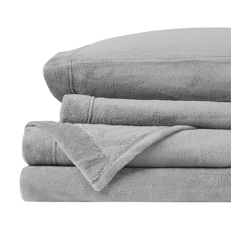 True North by Sleep Philosophy Microplush Sheet Set, Grey, King Set