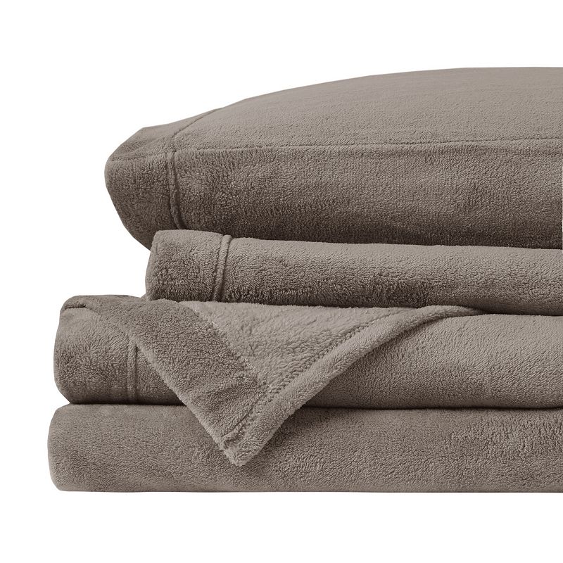 True North by Sleep Philosophy Microplush Sheet Set, Brown, FULL SET