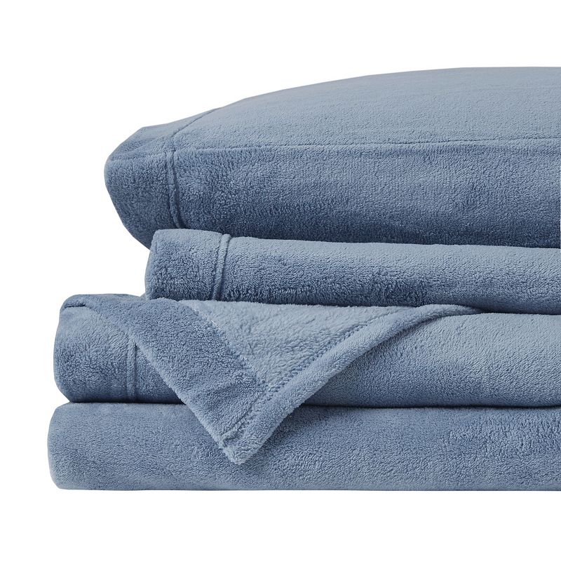 True North by Sleep Philosophy Microplush Sheet Set, Blue, King Set