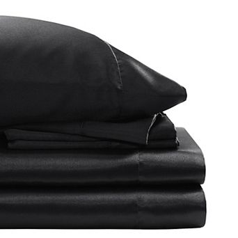 Madison Park Essentials Satin Luxury Solid Sheet Set and Pillowcases
