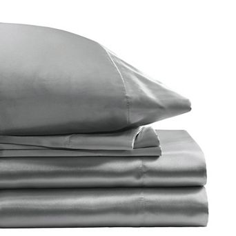 Madison Park Essentials Satin Luxury Solid Sheet Set and Pillowcases