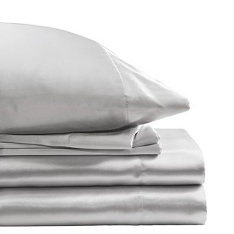 Madison Park Essentials Satin Luxury Solid Sheet Set and Pillowcases