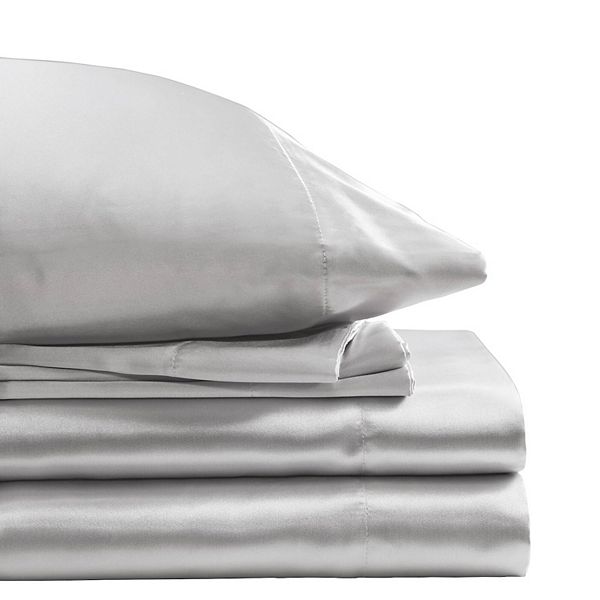 Standard Satin Luxury 2pc Pillowcase Set Light Gray