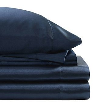 Madison Park Essentials Satin Luxury Solid Sheet Set and Pillowcases