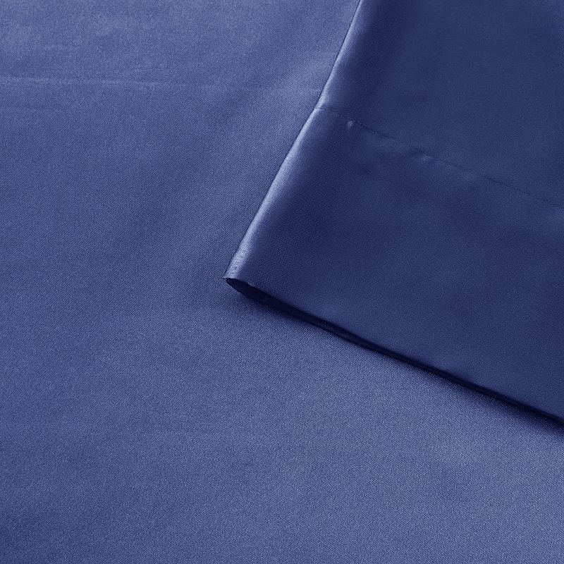 Madison Park Essentials Satin Luxury Solid Sheet Set and Pillowcases, Blue