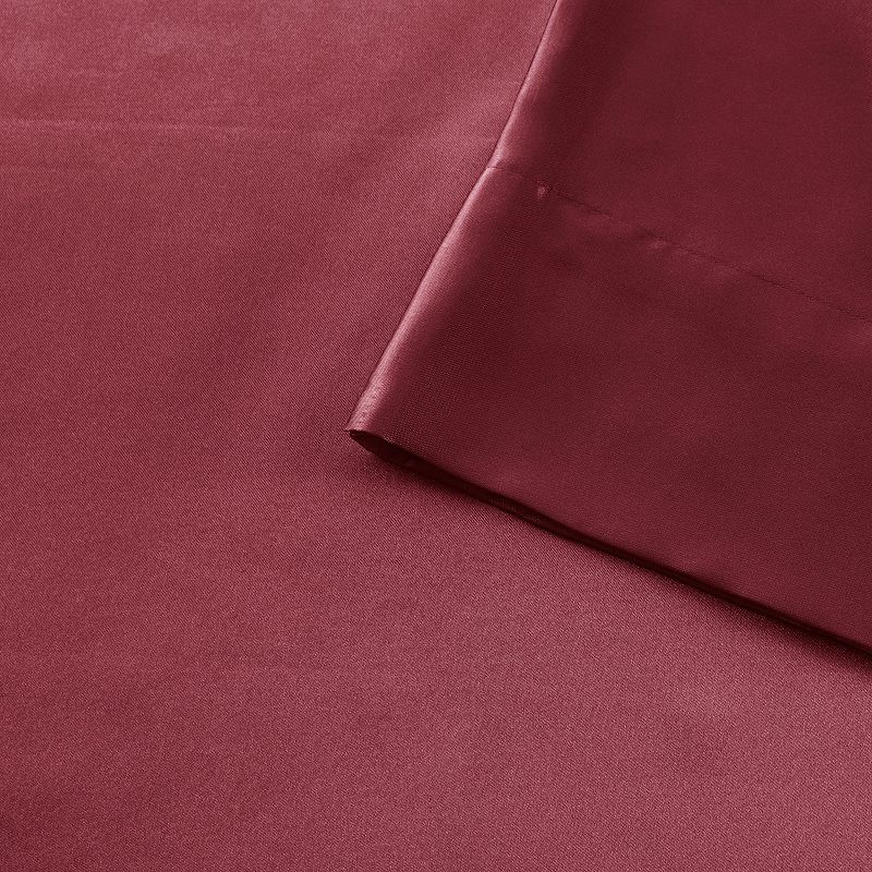 Madison Park Essentials Satin Luxury Solid Sheet Set and Pillowcases, Red