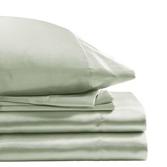 Madison Park Essentials Satin Luxury Solid Sheet Set and Pillowcases