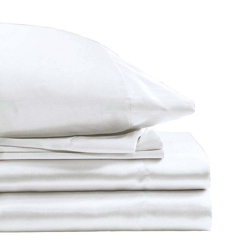 Madison Park Essentials Satin Luxury Sheet Set or Pillowcases, White, King 