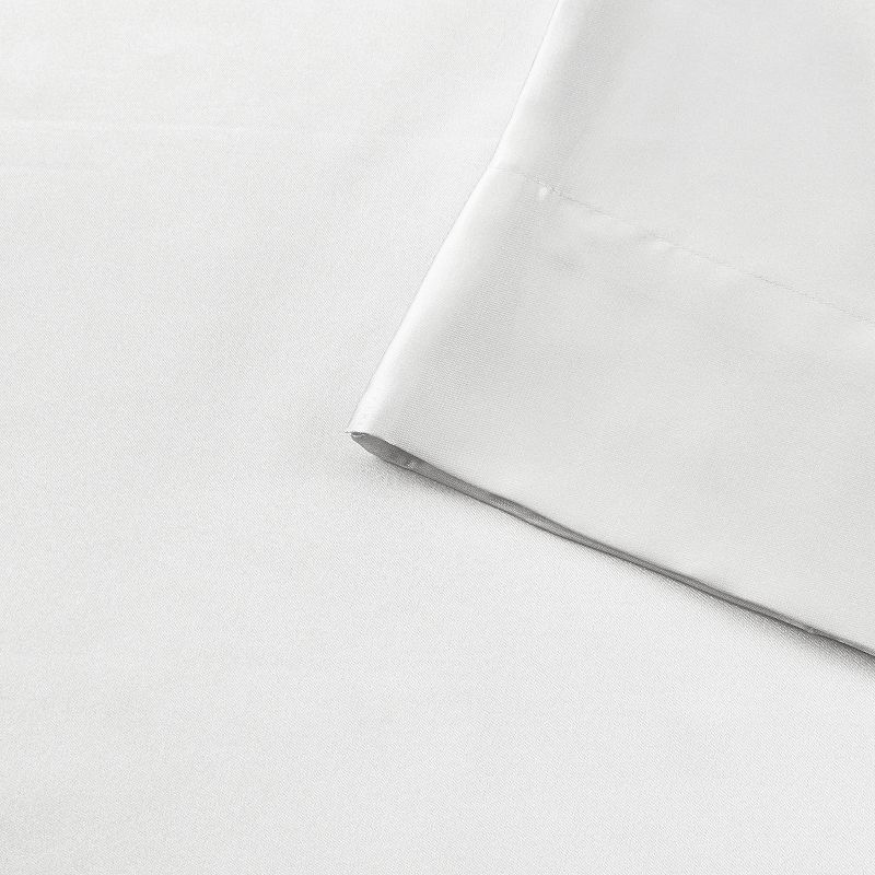 Madison Park Essentials Satin Luxury Solid Sheet Set and Pillowcases, White