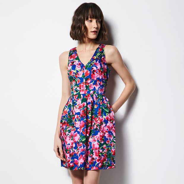 Women's Printed Fit and Flare Dress