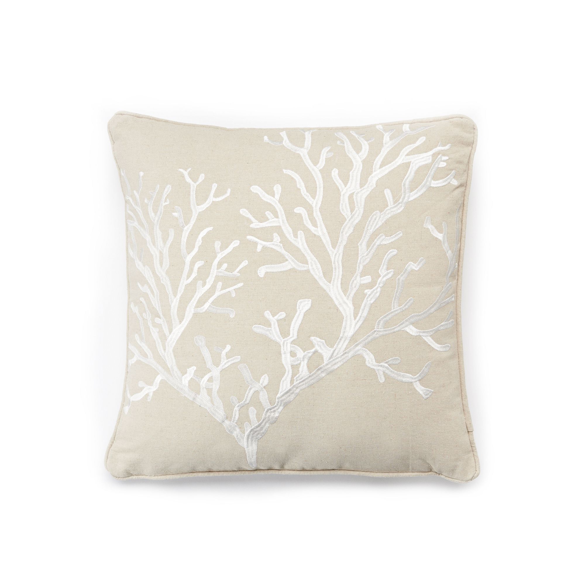 Bahamas Coral Throw Pillow, Brown