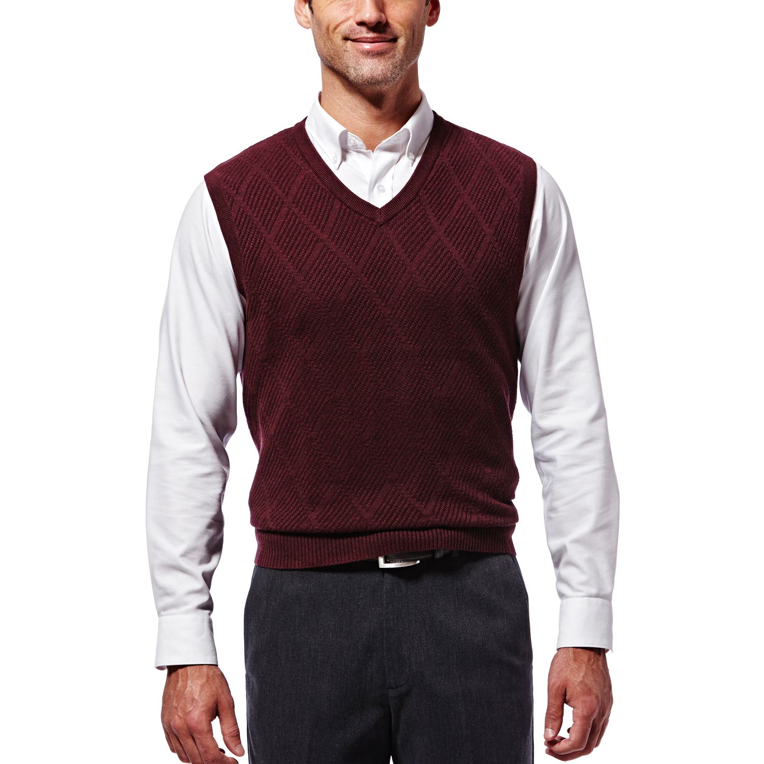 burgundy sweater vest mens
