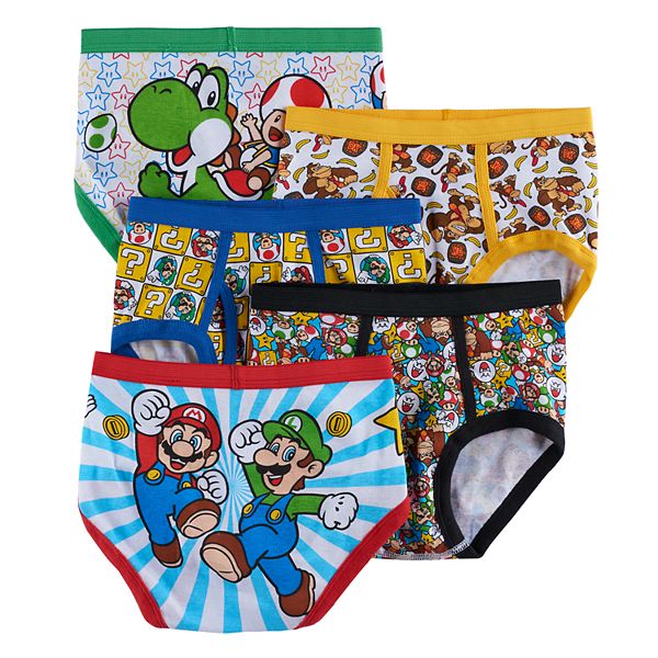  Super Mario Boys Mario Briefs Pack of 5 Underwear for Kids  Multicolored 6 : Clothing, Shoes & Jewelry