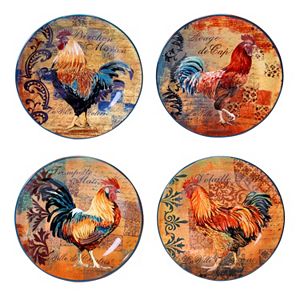 Certified International Rustic Rooster 4-pc. Dessert Plate Set