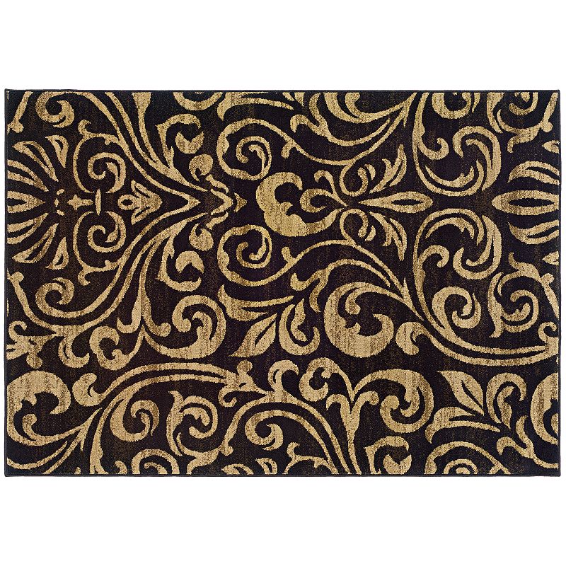 StyleHaven Elliott Botanical Rug, Black, 10X13 Ft