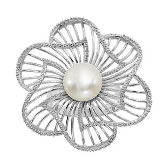 Freshwater Cultured Pearl Sterling Silver Flower Ring